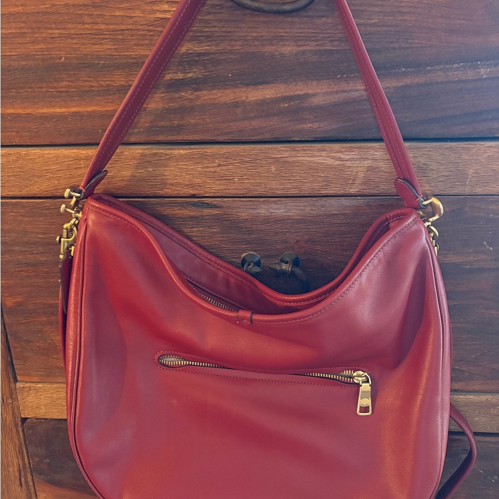 Coach Cherry Red Leather Shoulder Bag